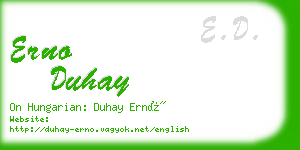 erno duhay business card